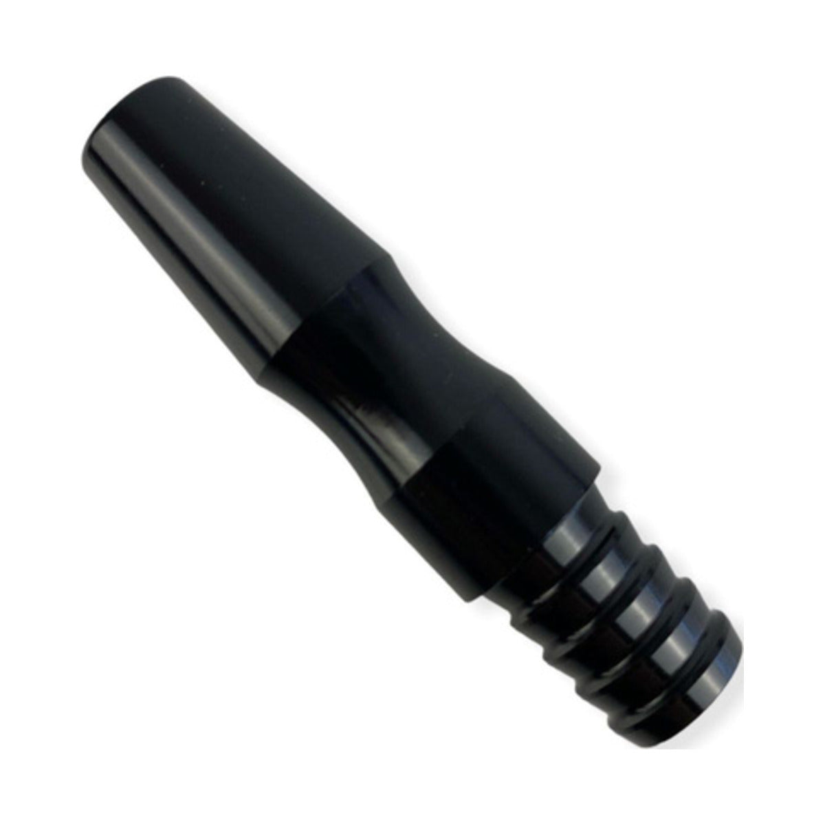 Conector de manguera Lighting negro sobre fondo blanco
